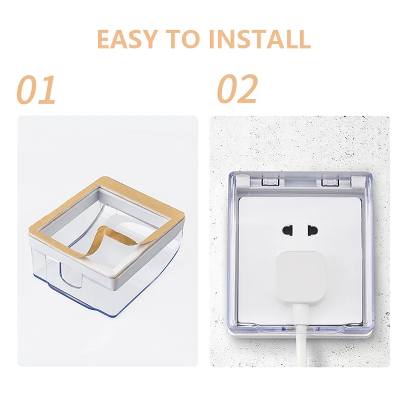 Aingh Wall Waterproof Box 86 Switch Type Splashproof Rainproof Electrical Outlets DustProof Protective Plastic Cover