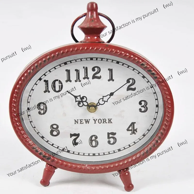 24 * 21 * 7Cm New Modern Simple Household Table Clock Attractive Bedroom Round Battery Powered Table Clock
