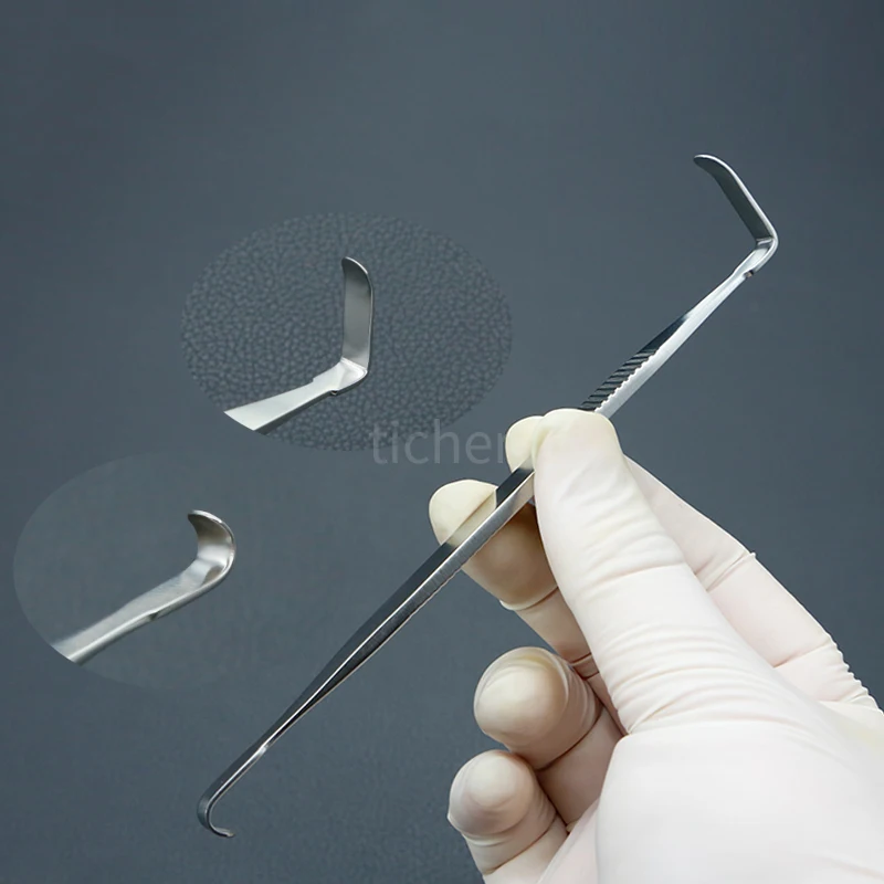 Cosmetic Plastic Double Head Tissue Retractor Stainless Steel Small Eye Bag Retractor Double Eyelid Nose Holding Tool