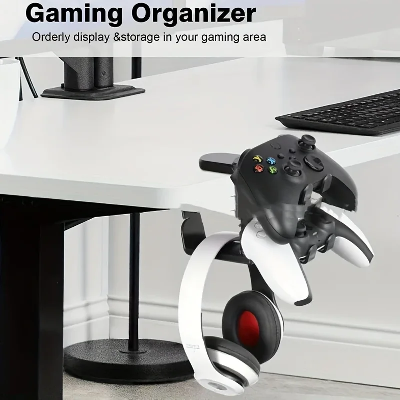 Gamepad Hook Holder Game Stand Organizer Clamp-on Desktop Headphone Stand for Sony PS5 PS4 X Box Nintendo Switch Controller image 5