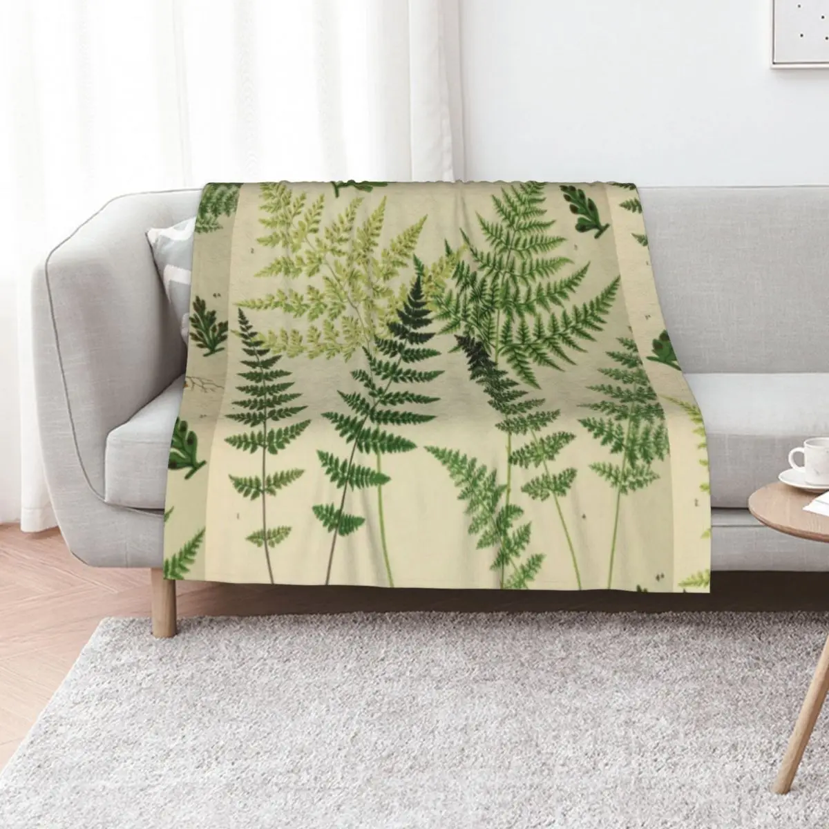 Botanical Ferns Throw Blanket Hair Thin Quilt Cute Plaid Furrys Travel Blankets