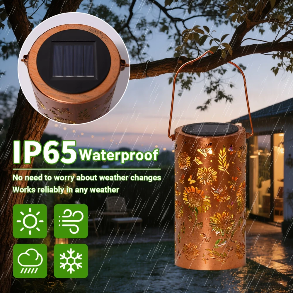 RGB Colorful Sunflower Solar Lights Outdoor Waterproof Portable Lantern Sunflower Projection Lamp for Garden Porch Lawn Decor view 4