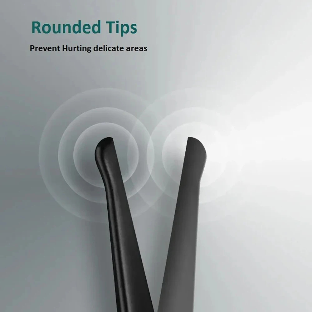 1 個丸頭ステンレス鋼エンボス鼻毛とひげトリミングバリカン眉毛メイクツール耐久性のある美容はさみ