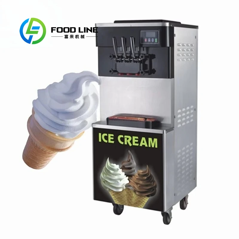 Customized Commercial Automatic Soft Ice Cream Machine Multifunctional Snack Making Equipment for Dessert Shop