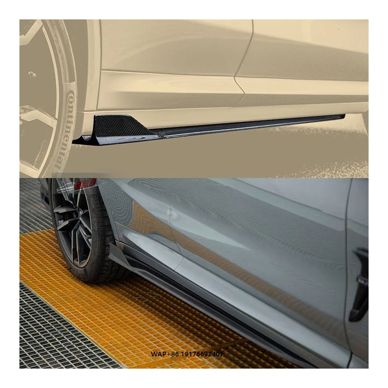 

New 2021 Carbon Fiber for X4 G02 Side Skirt Bumper with Exhaust Cutouts Bolt-On Installation Universal Fitment