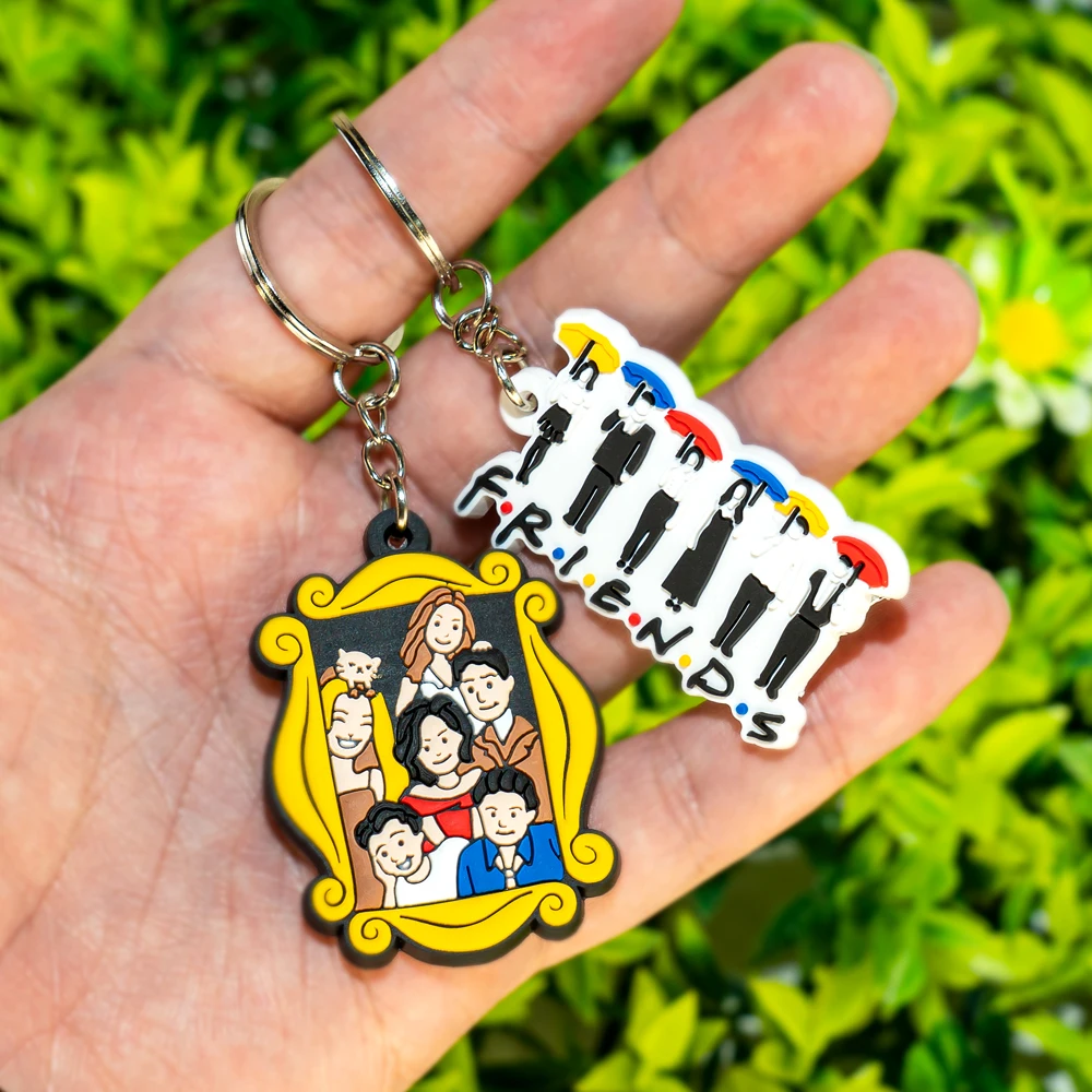 21PCS Set 1 Each Color Old Friends Keychain Cute Style TV Character Keyring Fans Souvenir fit Car Key Accessories Kids Gifts