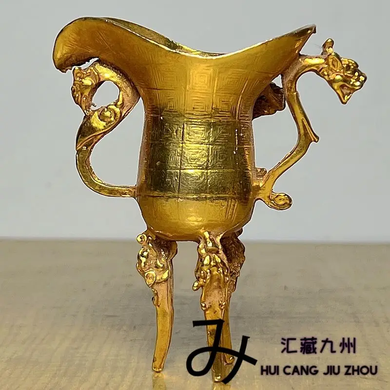 Retro Auspicious pixiu and elephant Jue Cup Wine Vessel Ornament Decoration Tea Pet Figurines Desk Decor Accessories