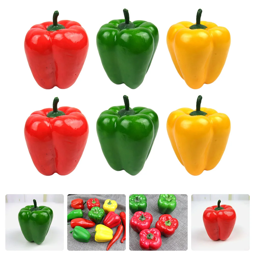 Faux Fruit Artificiales Decorativas Simulation Bell Pepper Model Plants Vegetables Ornament Decorations Oranges