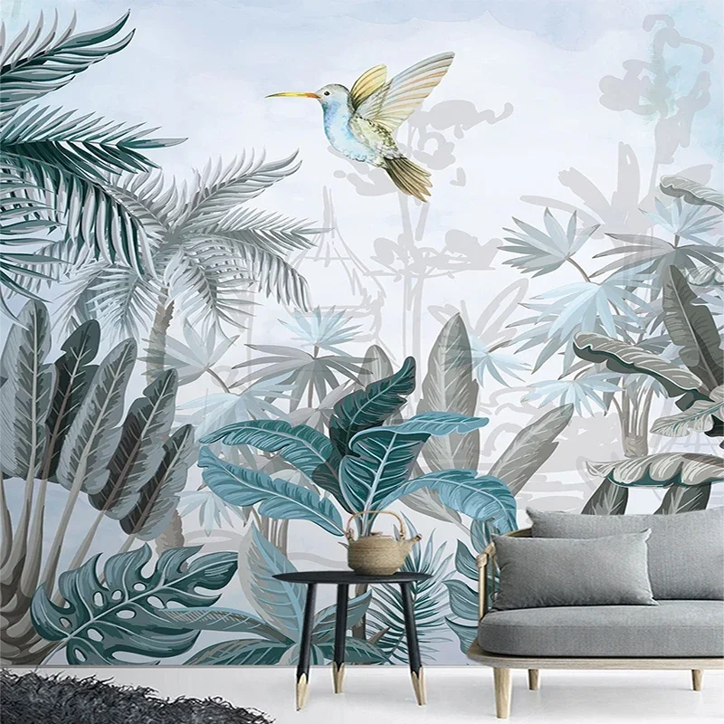 Modern Tropical Coconut Tree Mural Wallpaper Custom 3D Wall Painting Background for Living Room Restaurant Hotel Wall Decor