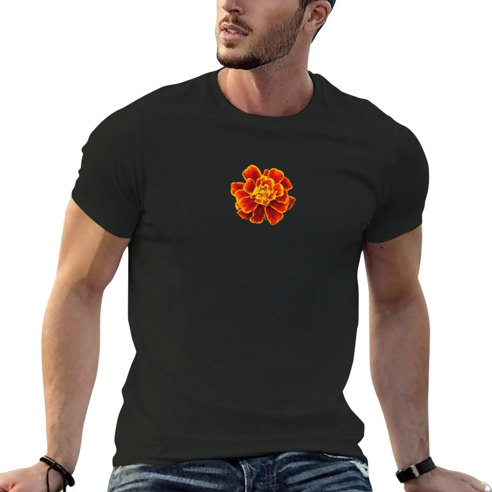 New Marigold T-Shirt man clothes summer top workout shirts for men