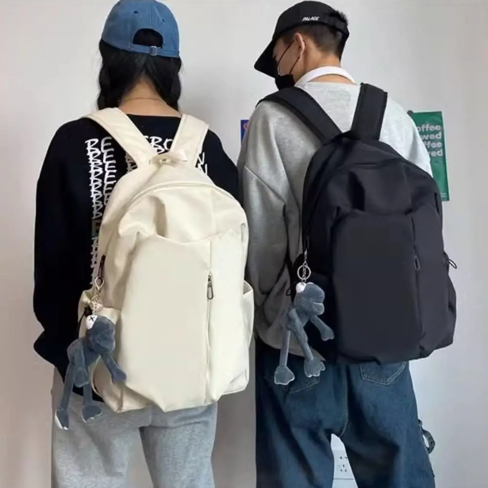 

Dirt-resistant Fashion Computer Backpack Zipper Solid Color Student Schoolbag Large Capacity Casual Travel Shoulder Bag Men