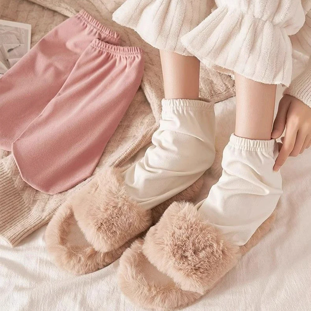 1 Pair Warm Loose Fleece Socks Comfortable Velvet Floor Socks Winter Women Men Solid Color Sleep Socks Home Snow Socks 2024 image 6