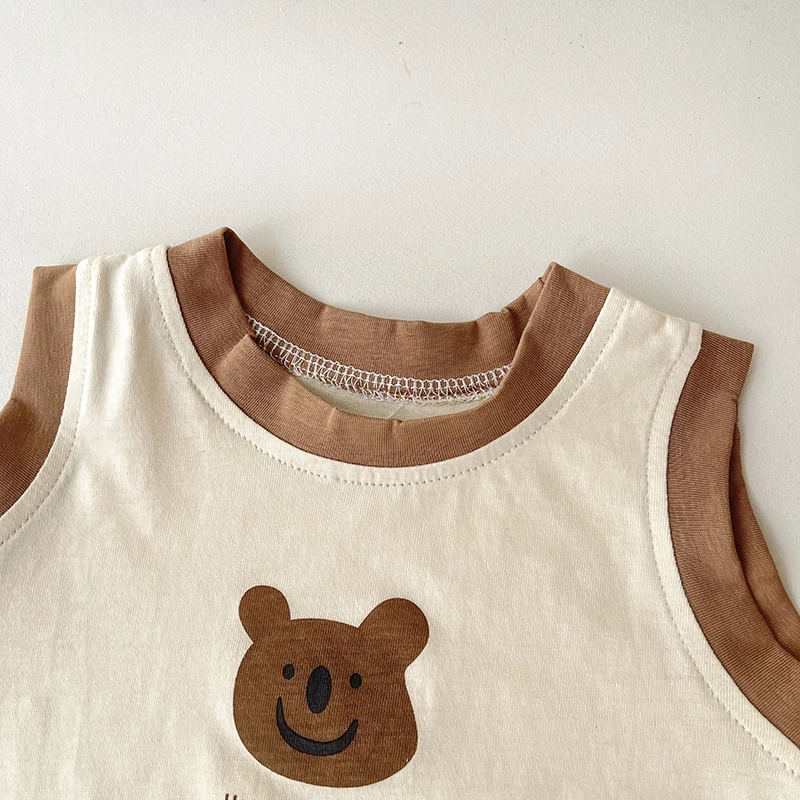 Summer Newborn Baby Girls And Boys Jumpsuit Playsuit Cartoon Bear Shorts baby Romper Cotton Korean Fashion Soft Casual