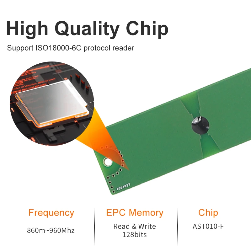 Etiqueta RFID UHF sem etiqueta do sensor de temperatura totalmente passiva da bateria