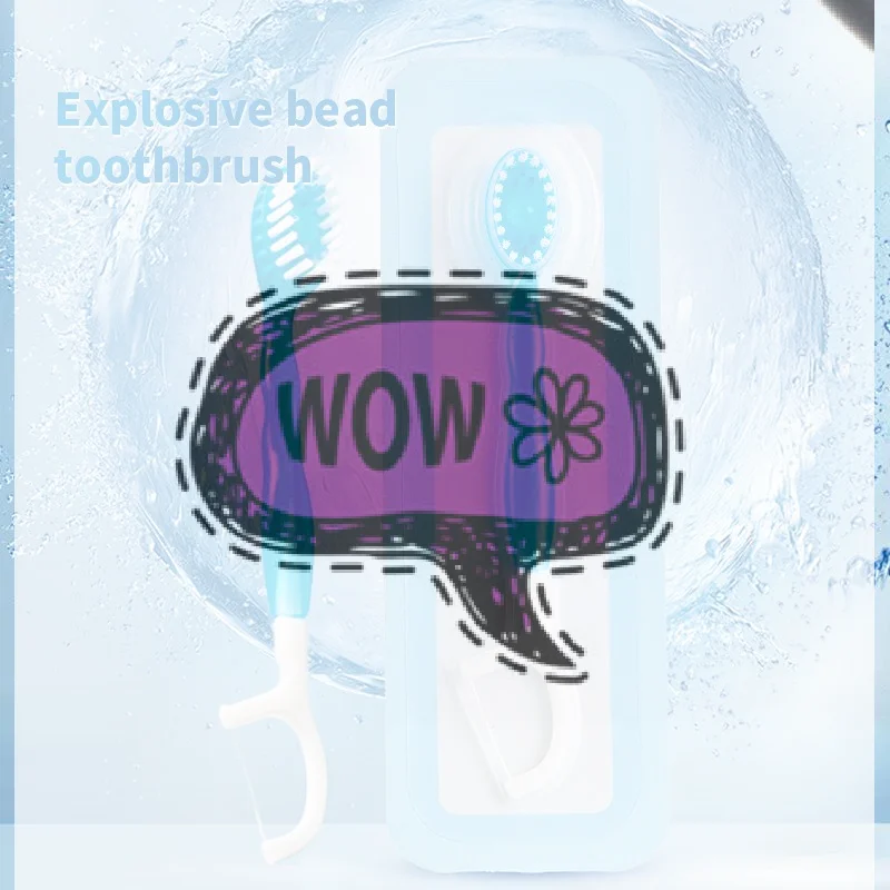 

Зубная щетка Bursting Bead, одноразовая, портативная, 5-в-1, с мягкой щетиной, зубной нитью и зубочисткой