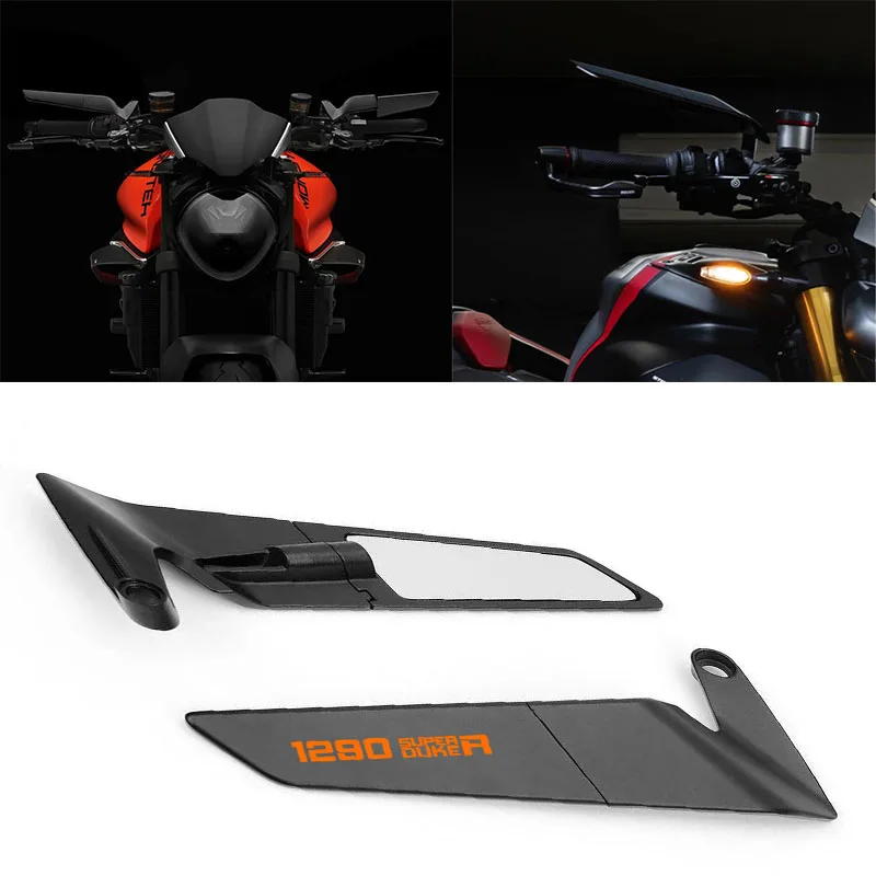 ملحقات الدراجة النارية مرآة الرؤية الجانبية لـ KTM 1290 Super Duke R 2020-2024 مرآة من ألياف الكربون مرايا الرؤية الخلفية