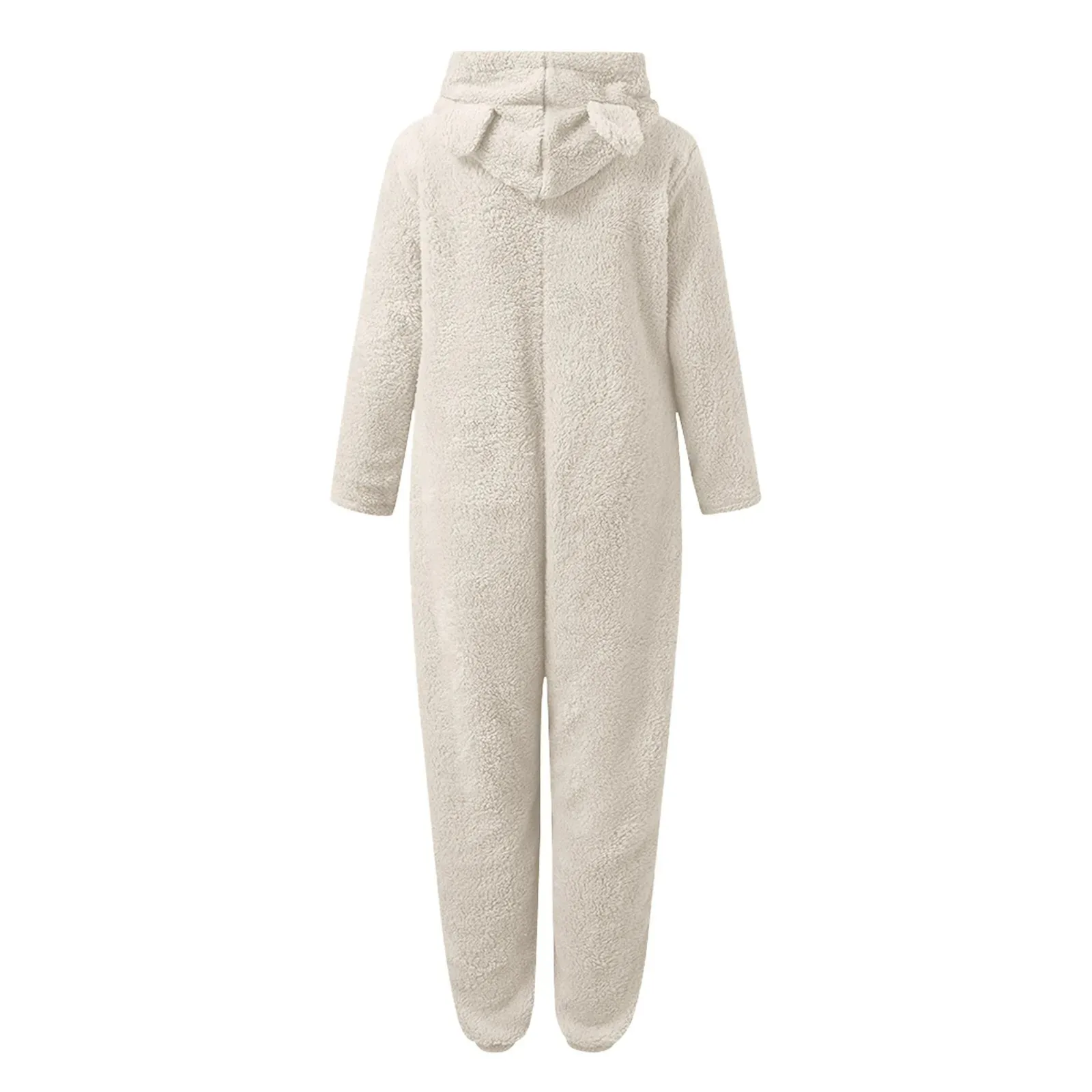 Verdickte pelzige Onesies für Erwachsene, Damenmode, Fleece-Nachtwäsche, Kapuzen-Sets, Pyjamas für Winter-Frauen, warme Samt-Pyjamas – Detail 10