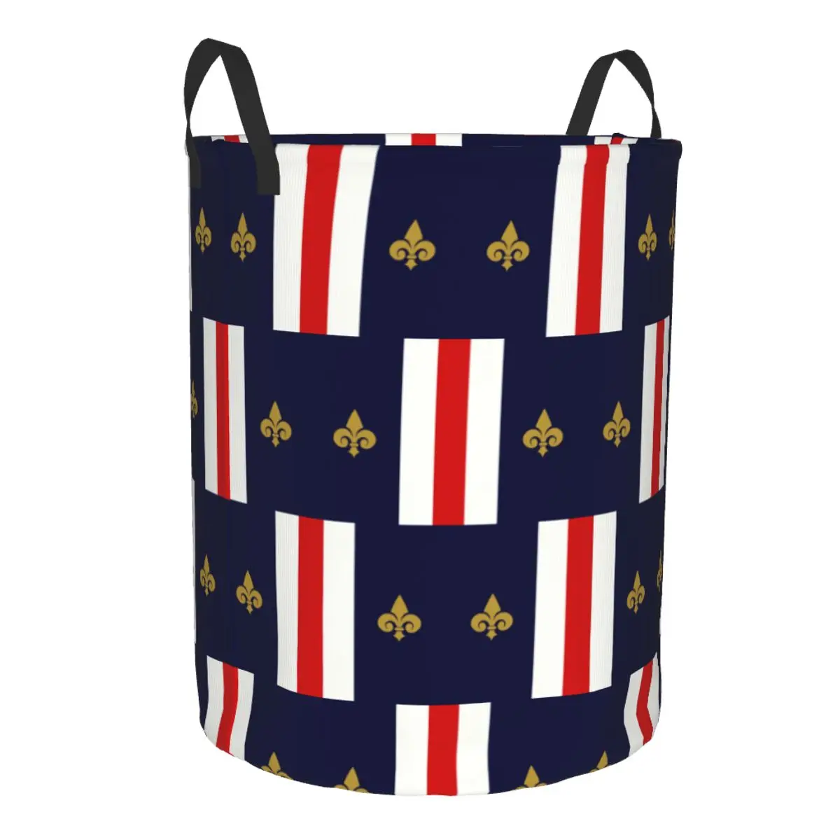 France Flag Laundry Basket Collapsible Lily Flower Toy Clothes Hamper Storage Bin for Kids Nursery