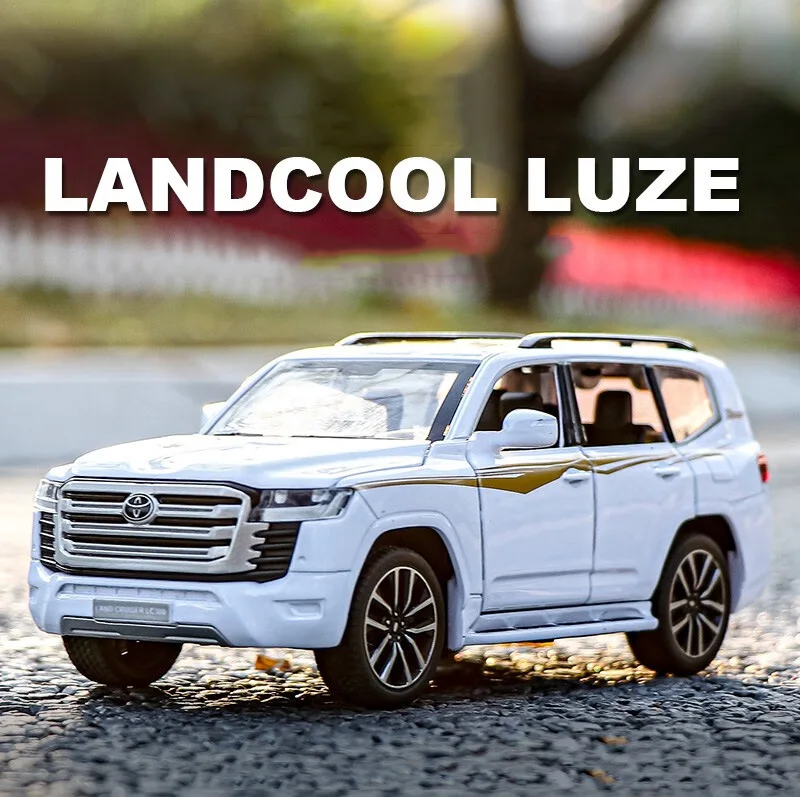 

Модель автомобиля 1/32 LAND KULUZE LC300, Игрушечная модель литая под давлением из сплава, искусственный звук, задняя крышка, 6 дверей, открытая резиновая детская игрушка, подарки для детей