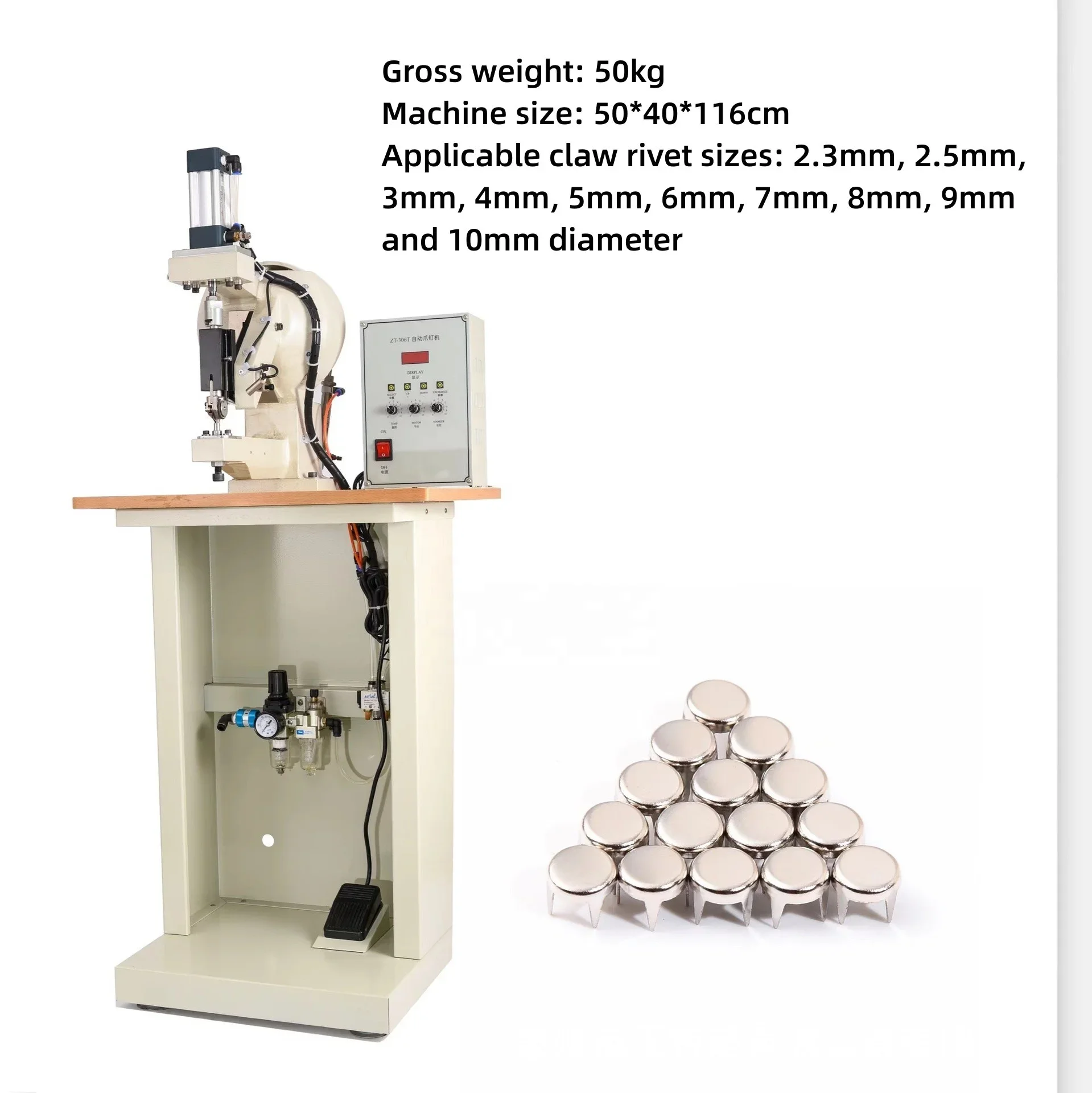 Automatic Eyelet Riveting Machine for Garment and Shoe Making Claw Rivet Installing Machine