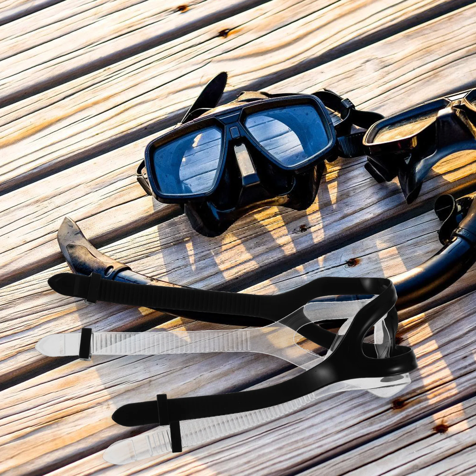 

2pcs Silicone Dive Strap Replacement Snorkel Band Universal Fit For Scuba Diving Gear Comfortable Adjustable Easy Replace