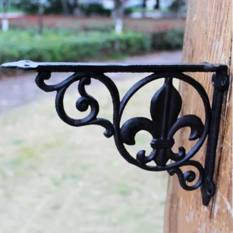 JD – Support d'angle en fonte européenne, trépied en fer, décoration de la maison