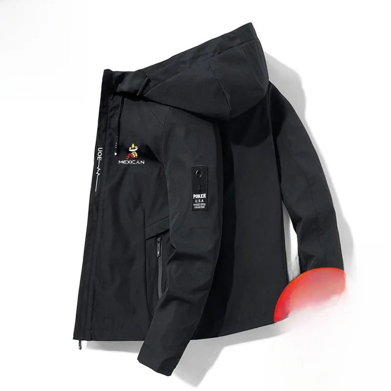 

Youth Large Size Casual Workwear Jaet Men's Spring Autumn Trendy Hooded Coat Windproof Long Zipper Sle Faionable Coat