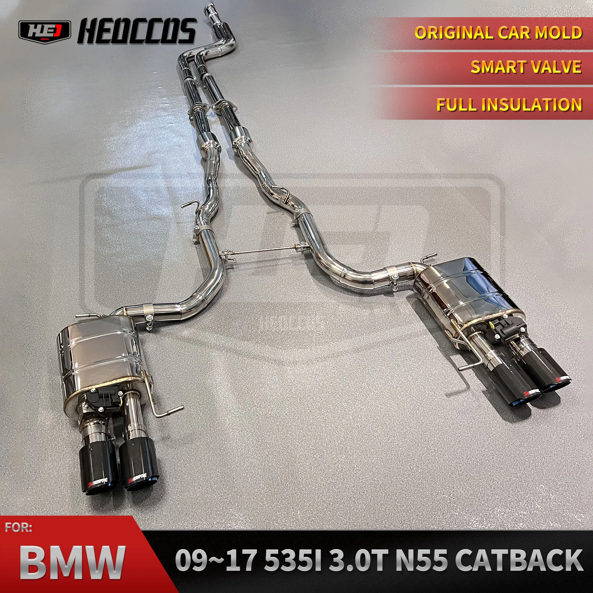 

HEO sport exhaust catback system for BMW 5 SERIES F10 535i 525i 520i 528i 3.0T 2.0t n55 n20 performance exhaust pipe with valve