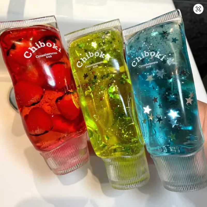 Transparent Star Fruit Slime Squeeze Tube Toy Relief Fidget Toy Decompression Squishy Toy, Kawaii Portable Anxiety Toy Gift