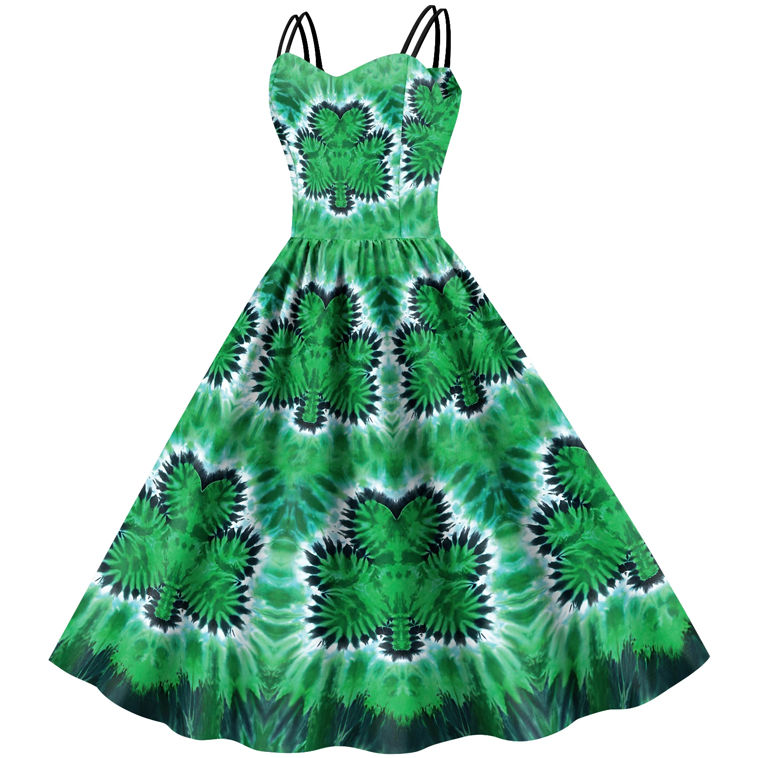 Irish Traditional Festivals Women Green Clover Shamrock Tie Dye Female St Patrick Day Party Wrap Dress Vestidos платье женское