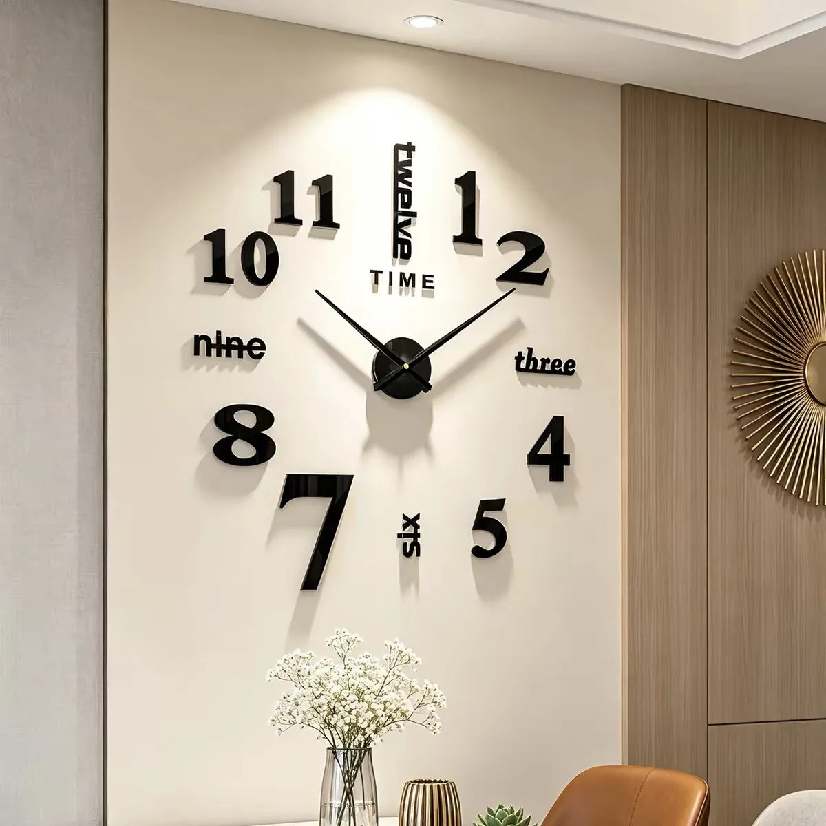 Fashion 3D Big Size Wall Clock Mirror Sticker DIY Brief Living Room Decor Meeting Room Wall Clock