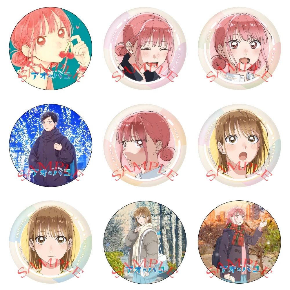 Anime caja azul Ao No Hako botón Pins lindo Chinatsu Kano Hina Chono Taiki Inomata insignia de dibujos animados Pins mochila accesorios de la camisa