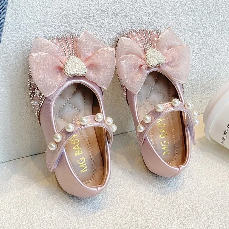Girls’ Princess-Style Dress Shoes – Faux Leather Mary Janes with Sparkle Accents, Comfortable for Parties & Special Occasions view 2