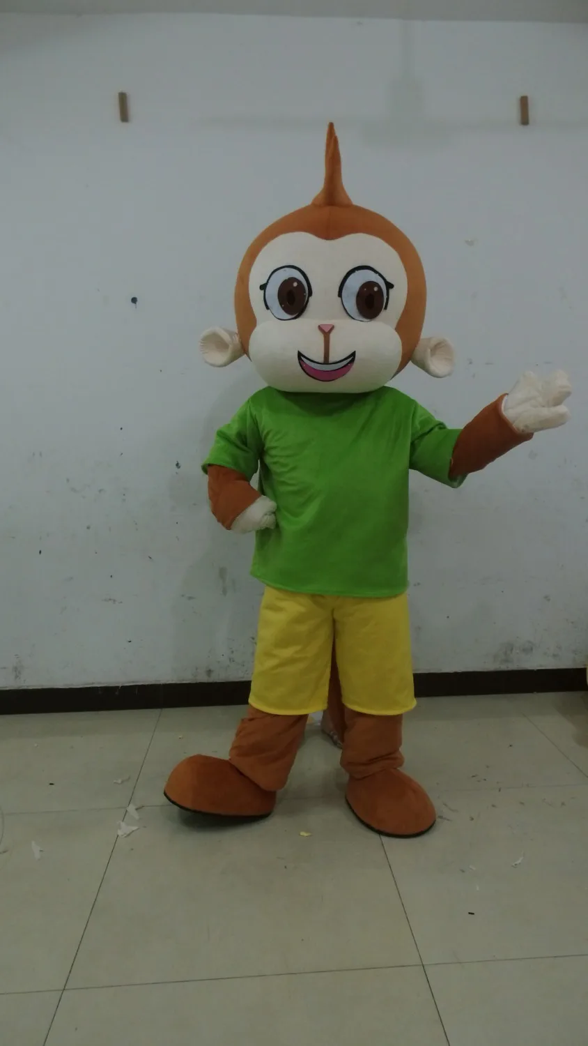

Hot sale small green monkey Cartoon Mascot Costume for sale Adult size outfit Fancy Dress for Christmas carvinal Party Halloween