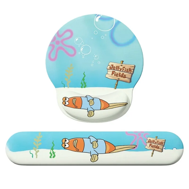 SpongeBob SquarePants Ergonomic Silicone Keyboard Wrist Rest Pad Non‑Slip Soft Hand Support Cushion Office Computer Desk Wrist view 2