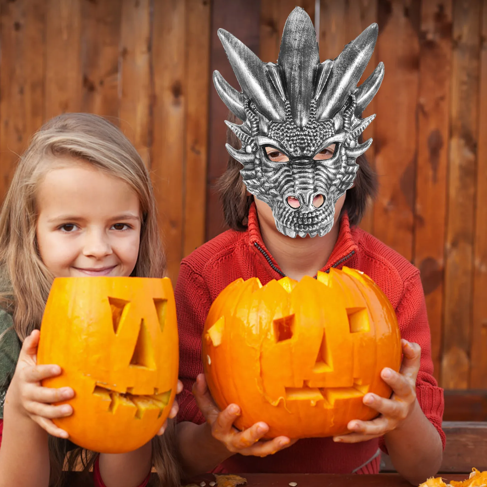 Dragon Mask Animal Masks for Kids Cosplay Dinosaur Head Dress up Costume Carnival Party Accessories