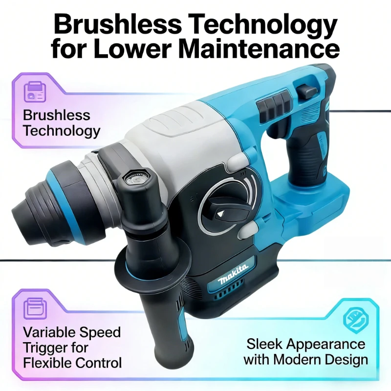 Trapano a percussione Makita 273 Brushless, utensile ricaricabile senza fili per lavori di perforazione intensi, solo utensile