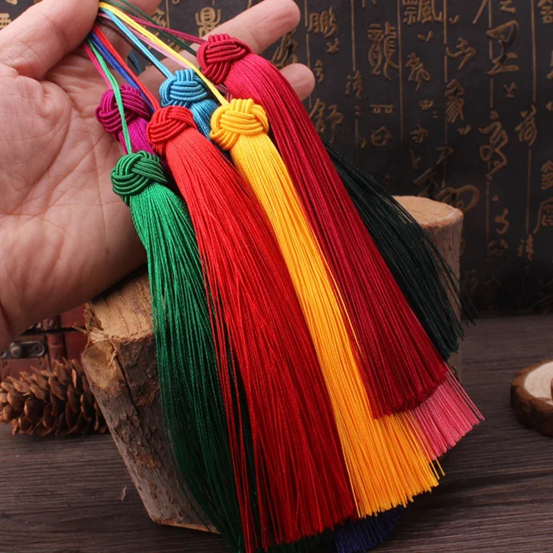 5/2Pcs Crafts Tassels 16cm/6.28 inch Soft Elegant Silky Floss Tassel With Pineapple Cap For DIY Jewelry Making Accessories
