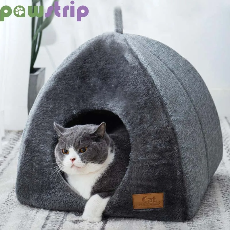 Warm Cat Bed Soft Thicken Pet House for Small Medium Cats Dogs Semi-Enclosed Non-slip Kitten Puppy Sleeping Nest Pet Supplies