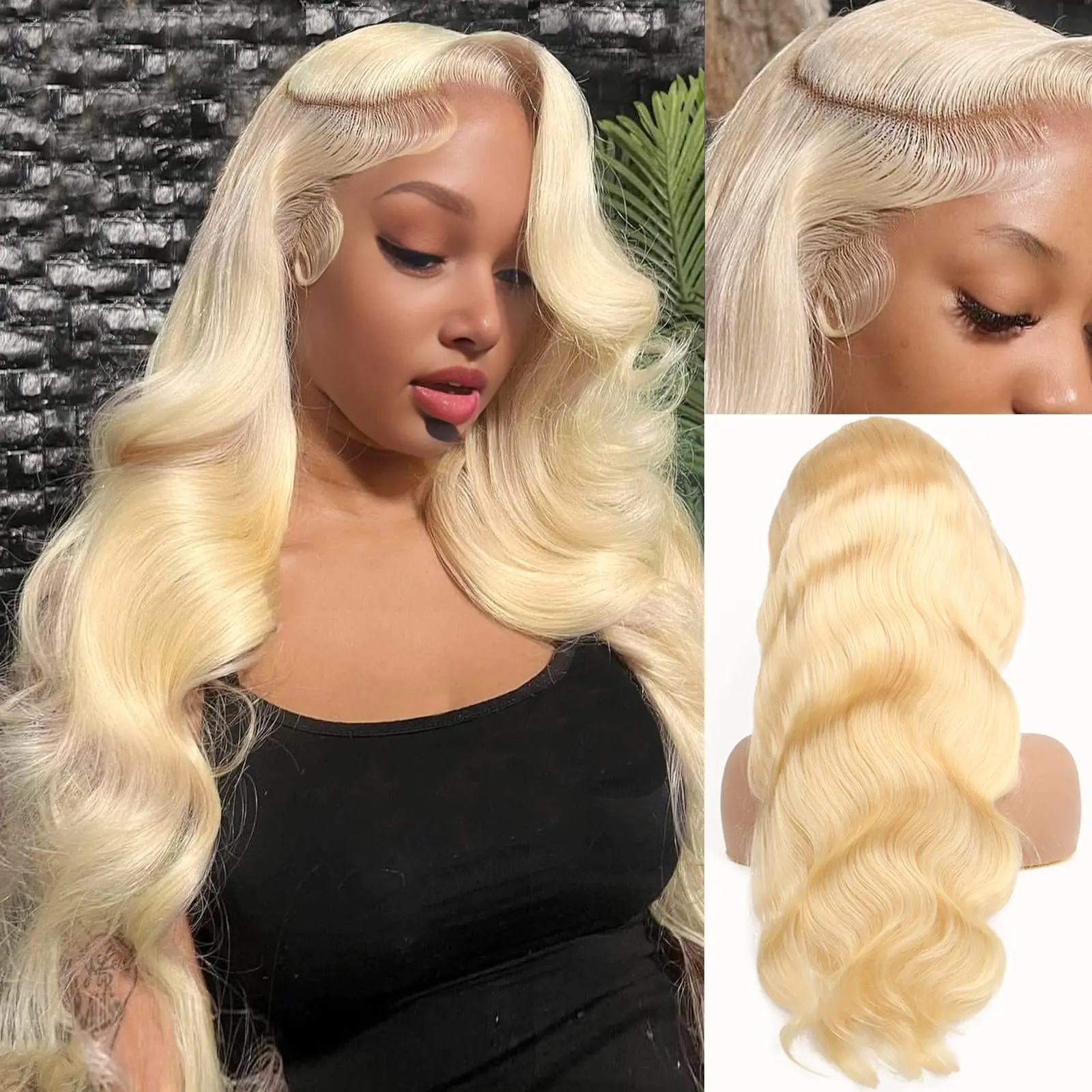 13x6 Lace Front 613 Wig Human Hair Body Wave Blonde Lace Frontal Wigs for Women 250 Density Natural Hairline With Baby Hair