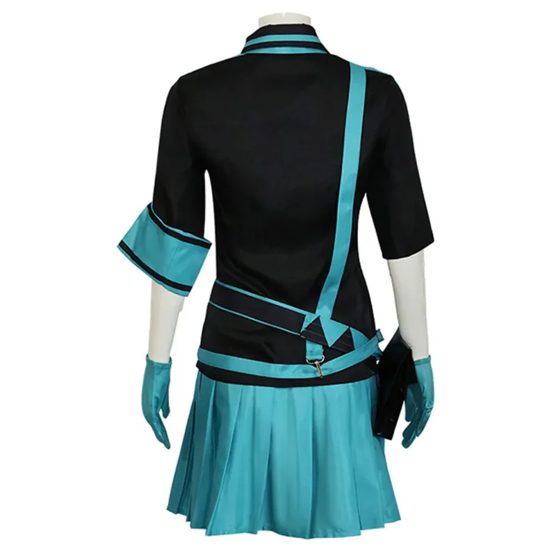 미쿠 러브 이즈 워 코스프레 의상 스트랩 디자인 드레스 애니메이션 롤플레잉 슈트 할로윈 카니발 파티 의상 여성 남성 소녀용