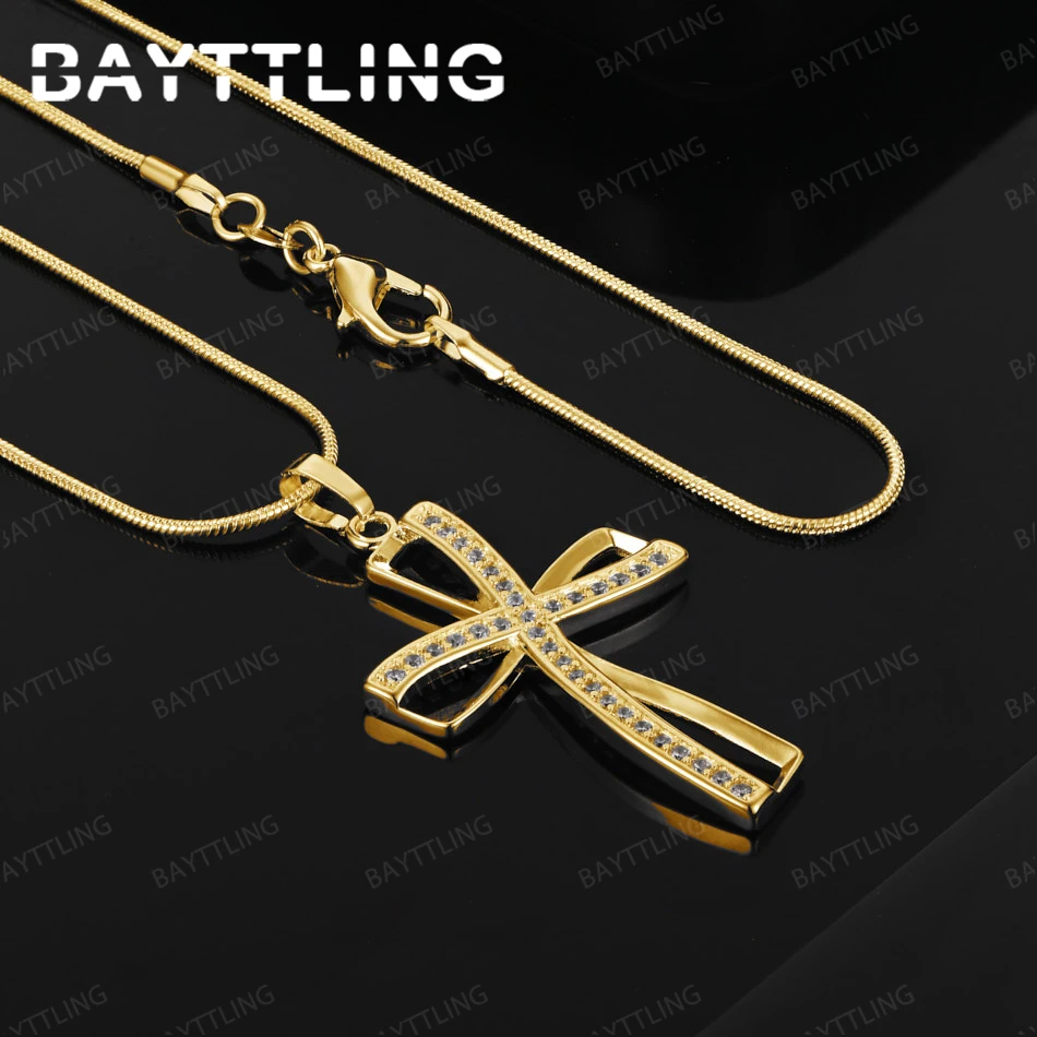 

925 Sterling Silver 16-30 Inch Beautiful and Chic Cross Pendant Necklace for Women Fashion Wedding Jewelry Accessories Gift