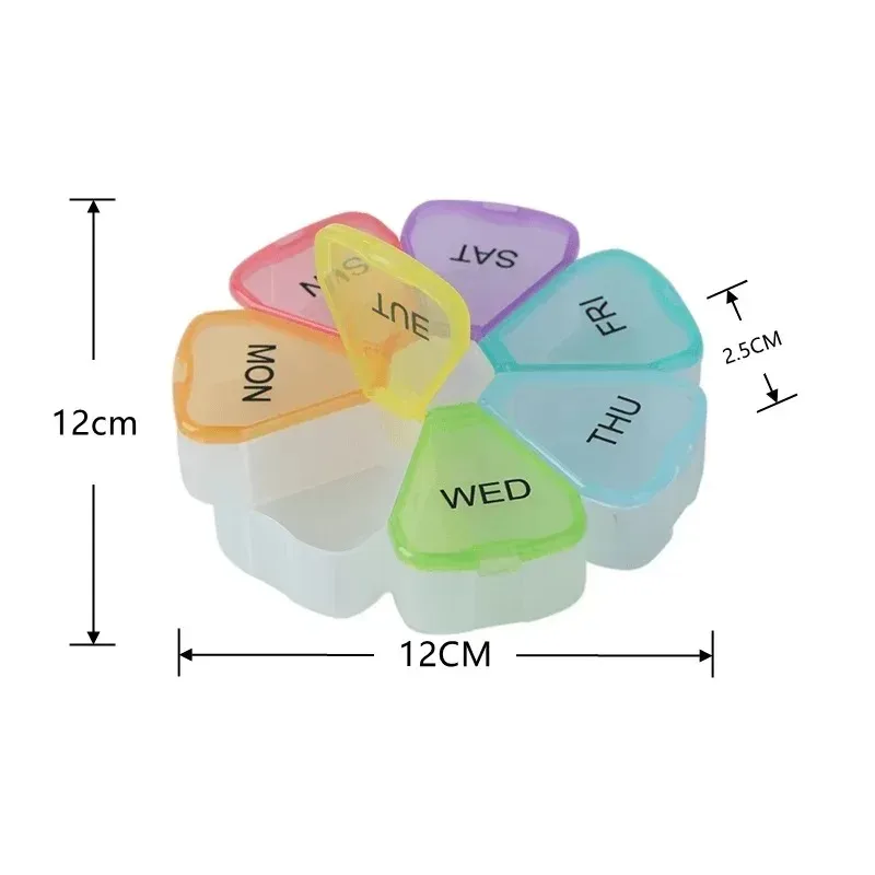 New Portable Travel Vitamin Pill Box Mini Small 7 Grids Cases Container Organizer Storage Tablet Medicine Pills Fish Oils Tools