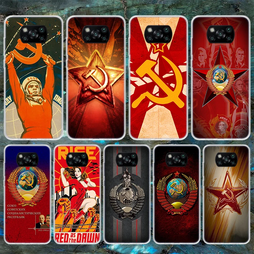 Russia Vintage USSR Communism Soft Phone Case For Xiaomi Poco X3 Pro X6 X5 X4 NFC F6 F5 M5S M4 M3 F4 Gt F3 F2 F1 M2 Fundas Cover