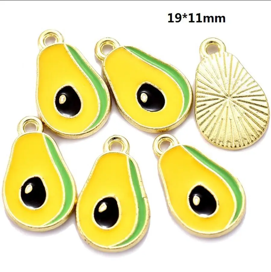 100pcs  Colors Enamel Fruit Charms Pendants for Making Necklaces Drop Earrings Keychain DIY Jewelry Craft Supplies F0100