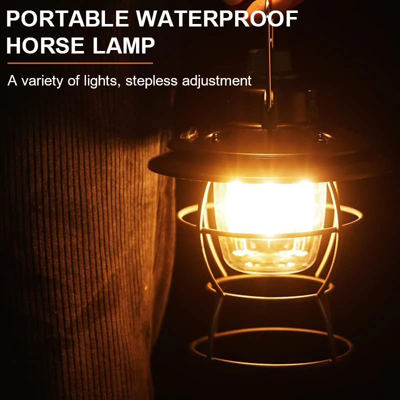 

Portable Camping Lantern 2000mAh Charging Hanging Lights Outdoor,Waterproof Led Lanterns Vintage Garden Street Lawn Lamp Decor