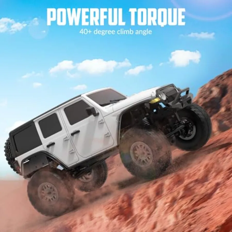 RCS24 Off Road 1/24 RC Truck 4X4 Crawler For Outdoor Use, ABS Plastic Body, Black With Red Accents, Waterproof Design And Brigh