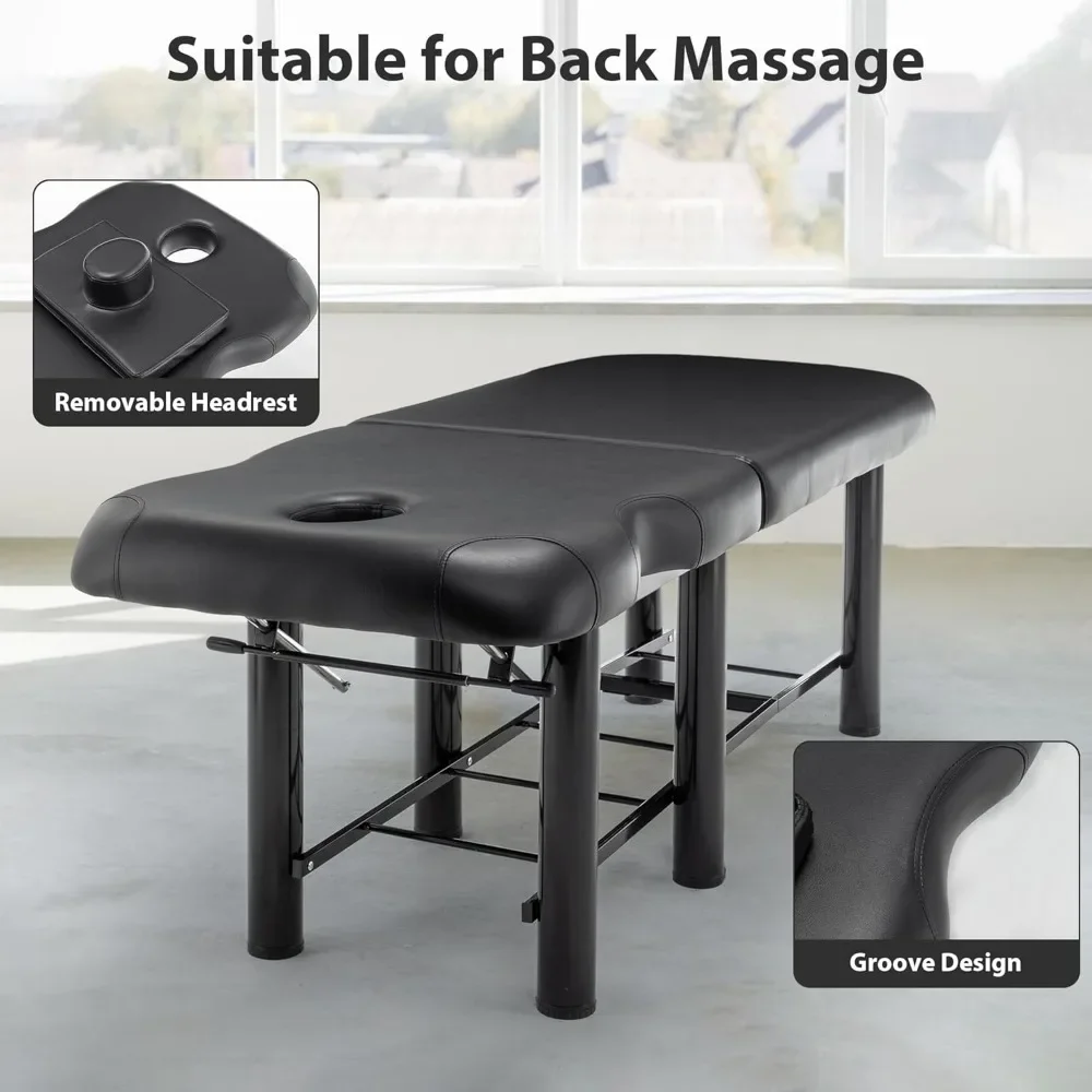 Massagebett. Übungstisch für die Physiotherapie zu Hause, breiter Massagetisch mit verstellbarer Rückenlehne, professionelles Gesichtswimpernbett,