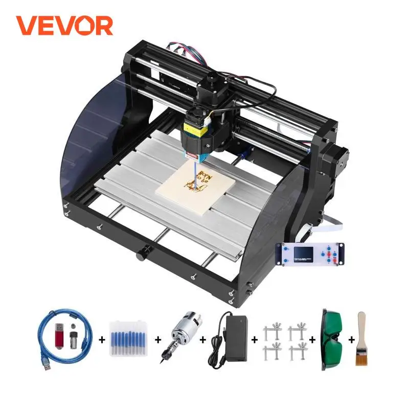 VEVOR CNC 3018 Pro Max 3 Axis CNC Machine 2500mW GRBL Control With Offline Controller for Carving Milling Plastic Acrylic Wood