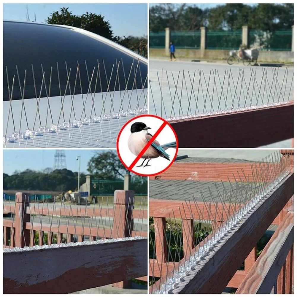 5pcs Bird Repellent Thorn, Pigeon Repellent Spikes, Get Rid of Pigeons and Birds, Scare Pest Deterrent Kit, 50cm, No Electricity